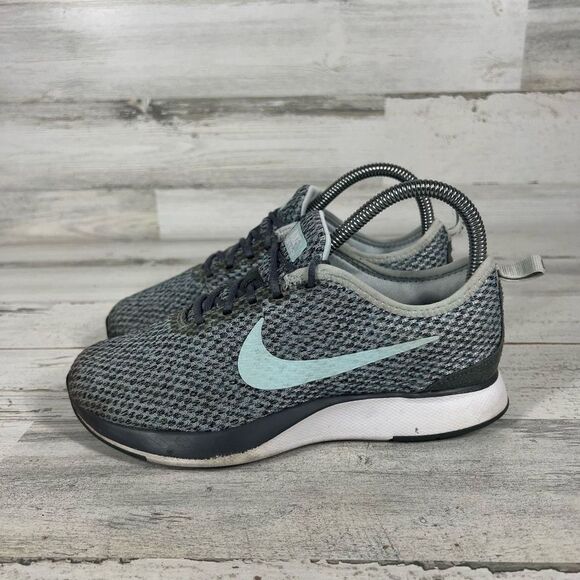 Nike Dualtone Racer Gray Running Shoes Sneakers Lace Up Size 5.5 - Picture 2 of 8